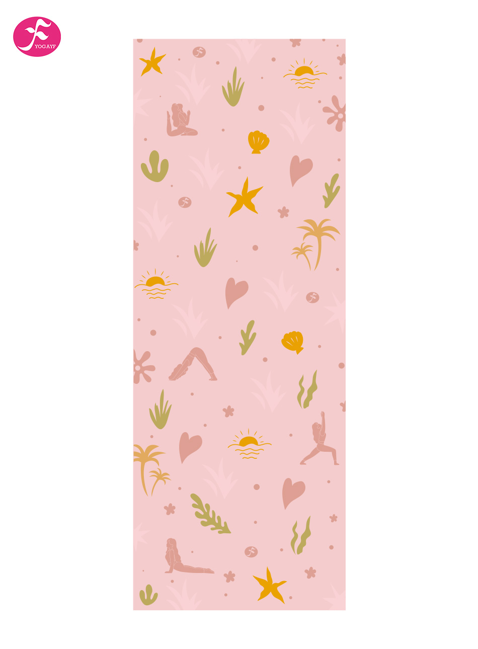 【柔粉色】原创设计师瑜伽垫海纳百川主题 印花垫系列183*68cm