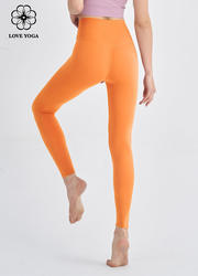 【K1114桔橙色】 经典版5.0裸感面料 瑜伽裤| 五代裤| 裸感裤