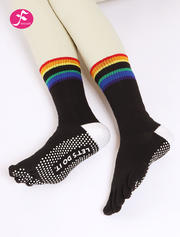 【MCZW-HS黑色】彩虹中筒袜五指袜