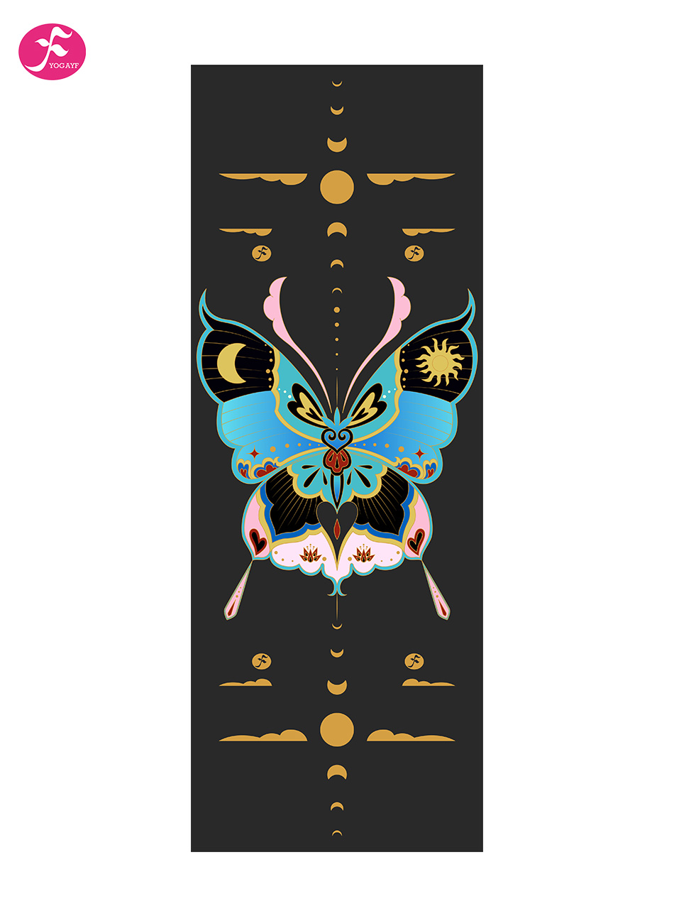【酷黑】蝴蝶/福蝶原创设计师瑜伽垫主题印花垫系列183*68cm