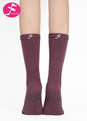 【WZ-AJH】暗酒红| 瑜伽袜中筒五指分趾袜纯棉秋冬保暖纯色净色防滑  纯色款 