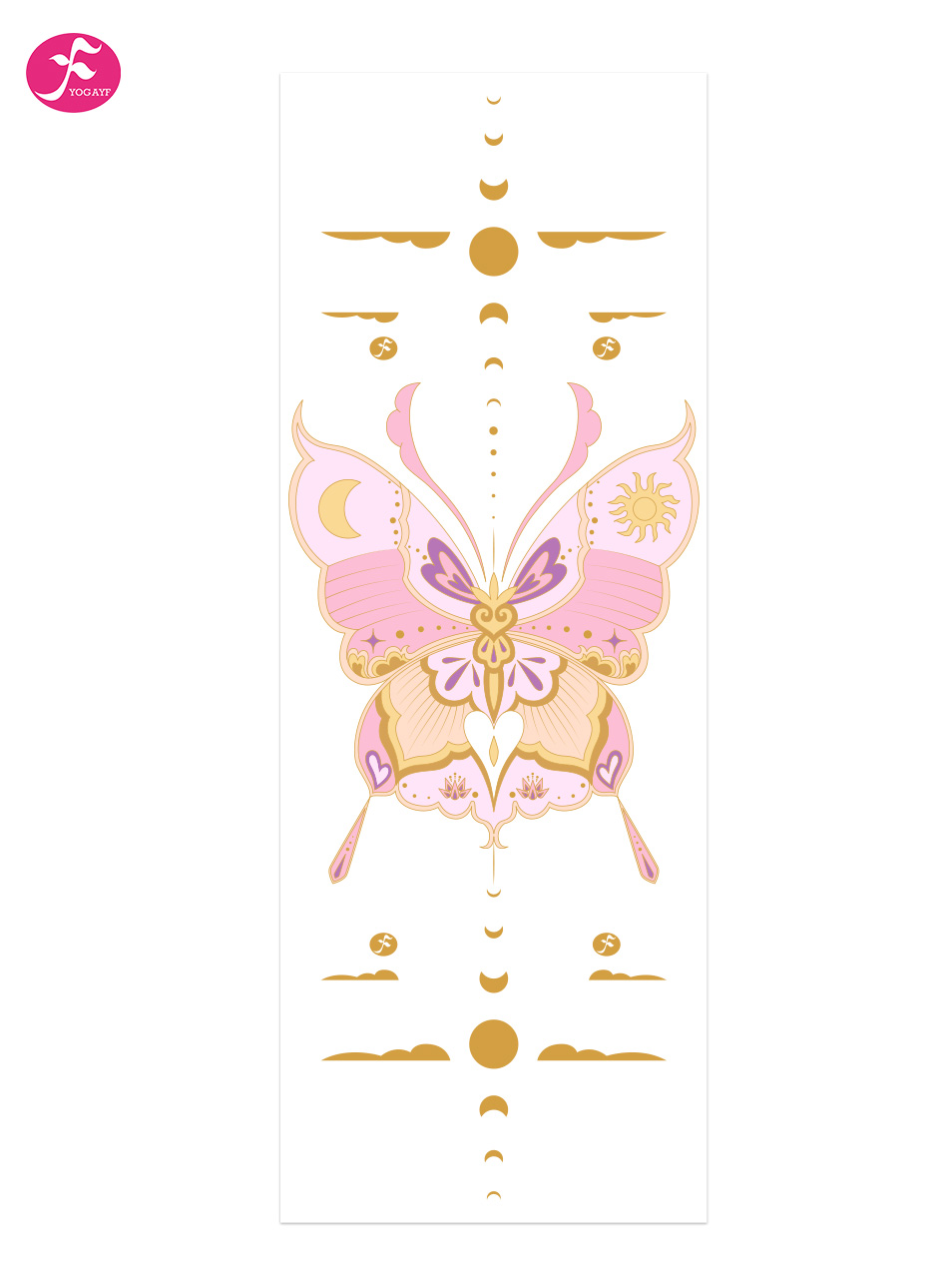 【雪白】蝴蝶/福蝶原创设计师瑜伽垫主题印花垫系列183*68cm