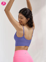 【SY234深紫色 】深V吊带运动内衣美背透气瑜伽BRA背心       胸垫：活动杯（可拆卸）