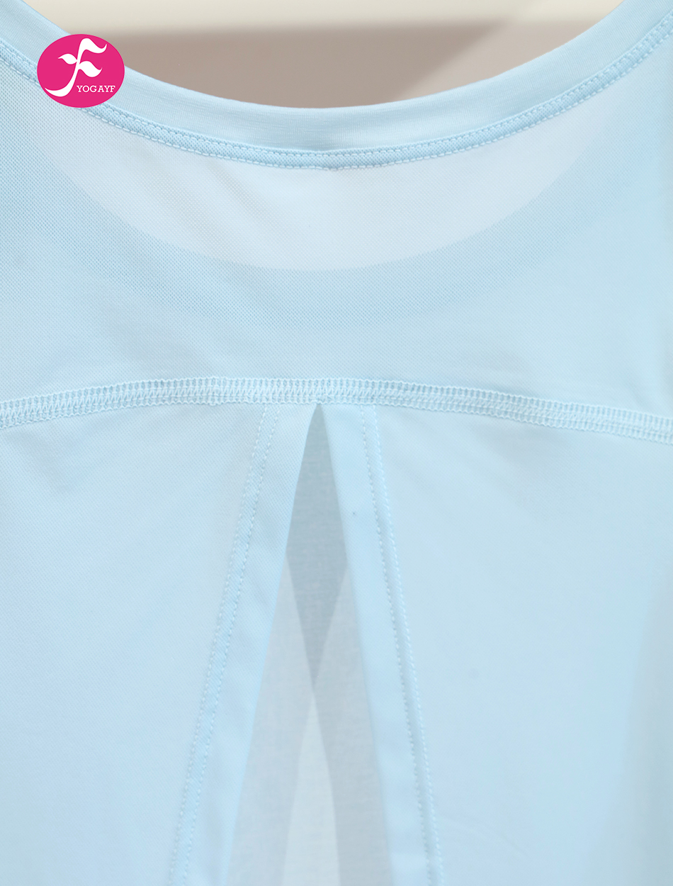 【SY164】浅粉蓝  运动背心速干无袖瑜伽服美背外搭罩衫宽松上衣外穿