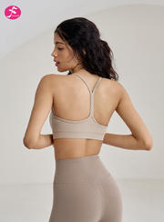 【SY226浅云】美背瑜伽训练一体式运动bra防震露背背心       胸垫：活动杯（可拆卸）