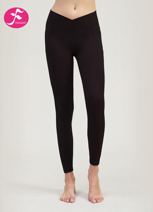 【KZ034黑色】  V字侧口袋提臀版  5.0裸感面料瑜伽裤| 五代裤| 裸感裤