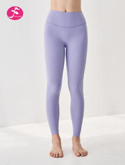 【KZ098浅蓝紫】无尺码缝线工艺提臀瑜伽裤裸感运动瑜伽裤