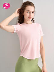 【SY147】瑜伽上衣女短袖瑜伽服T恤夏季凉感 粉色