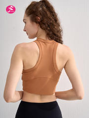 【SY099】栗色 夏季高级感瑜伽背心带胸垫上衣