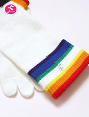 【MCZW-BS白色】彩虹中筒袜五指袜