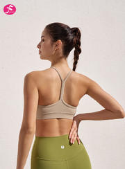 【SY226浅云】美背瑜伽训练一体式运动bra防震露背背心       胸垫：活动杯（可拆卸）