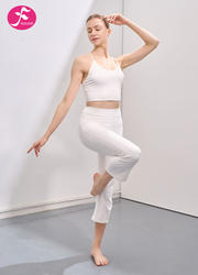 【J1308】细肩带瑜伽美背吊带套装 白色+白色春夏套装