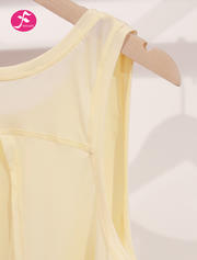 【SY166】奶油黄 运动背心速干无袖瑜伽服美背外搭罩衫宽松上衣外穿