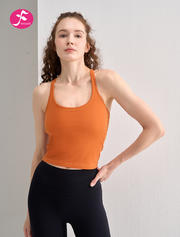 【SY1025珊瑚橘】夏季紧身短款运动背心无袖瑜伽上衣打底衫