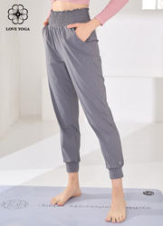 【K1110】love yoga 宽松休闲束脚裤瑜伽长裤 灰色