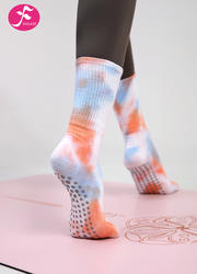 【MIC-MHLC】梦幻兰橙| 专业防滑中筒袜全包瑜伽袜女扎染彩色个性时尚包趾袜
