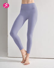 【KZ098浅蓝紫】无尺码缝线工艺提臀瑜伽裤裸感运动瑜伽裤