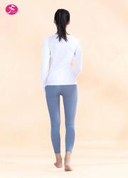 【J1201】一梵套装 白+灰蓝 几何网格面料拼接款式长袖套装