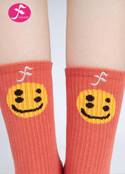 【DSTYW-JS】橘色涂鸦 |防滑吸汗涂鸦时尚百搭潮流全包瑜伽袜中筒袜包趾袜