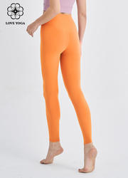 【K1114桔橙色】 经典版5.0裸感面料 瑜伽裤| 五代裤| 裸感裤