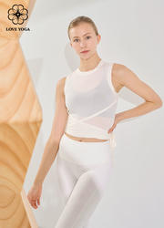 【Y1066】超薄舒适透气罩衫绑腰系带设计白色