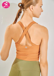【SY032】瑜伽服交叉系带运动背心上衣 橙色