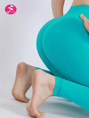 【绿色】 纯色莱卡蜜桃裤高腰收腹显瘦提臀裤美臀裤瑜伽长裤 面料90%锦纶10%莱卡