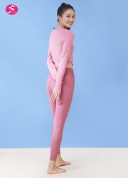 【J1206】粉色同色系搭配 韵粉+白芨粉长袖套装