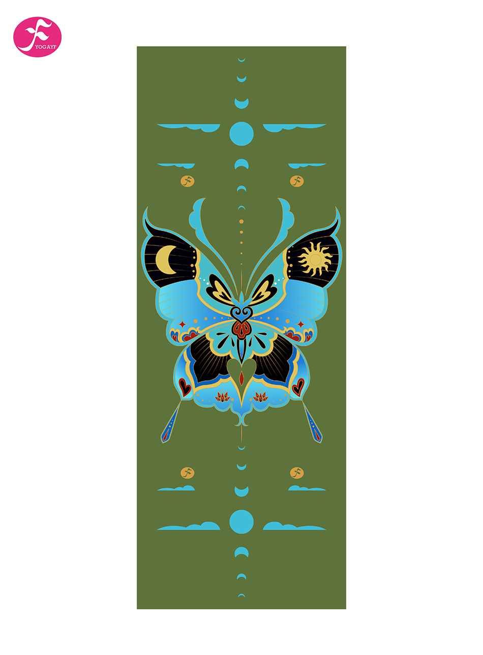 【鄂绿】蝴蝶/福蝶原创设计师瑜伽垫主题印花垫系列183*68cm