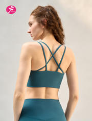 【SY131】绿碧石   一体杯美背裸感螺纹瑜伽运动吊带背心上衣