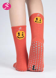 【DSTYW-JS】橘色涂鸦 |防滑吸汗涂鸦时尚百搭潮流全包瑜伽袜中筒袜包趾袜 