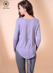 【Y923睡莲紫】秋冬新款时尚长袖上衣瑜伽罩衫