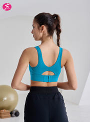 【SY289圣西尔蓝 】高强度运动一体式固定胸垫防震防下垂活动扣瑜伽BRA上衣