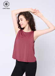 【Y900氧化红】夏季优雅女士罩衫柔滑瑜伽上衣