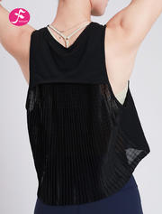 【SY158黑色】夏季宽松无袖背心网纱透气瑜伽罩衫上衣促销专区