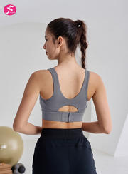 【SY288 橄榄色】高强度运动一体式固定胸垫防震防下垂活动扣瑜伽BRA上衣