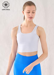 【Y1074】瑜伽一体式Bra运动文胸美背上衣 新蓝