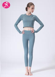 【J1134】一梵秋冬新款性感后背露腰健身运动瑜伽套装长袖套装