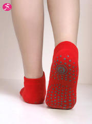 新年大红色袜子  加厚脚底毛圈瑜伽袜