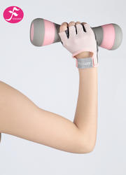 健身手套女士专用运动训练瑜伽防滑防起茧护樱花粉  9*15CM   均码