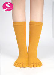 【WZ-LYSH】太阳神黄| 瑜伽袜中筒五指分趾袜纯棉秋冬保暖纯色净色防滑  纯色款