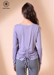 【Y923睡莲紫】秋冬新款时尚长袖上衣瑜伽罩衫