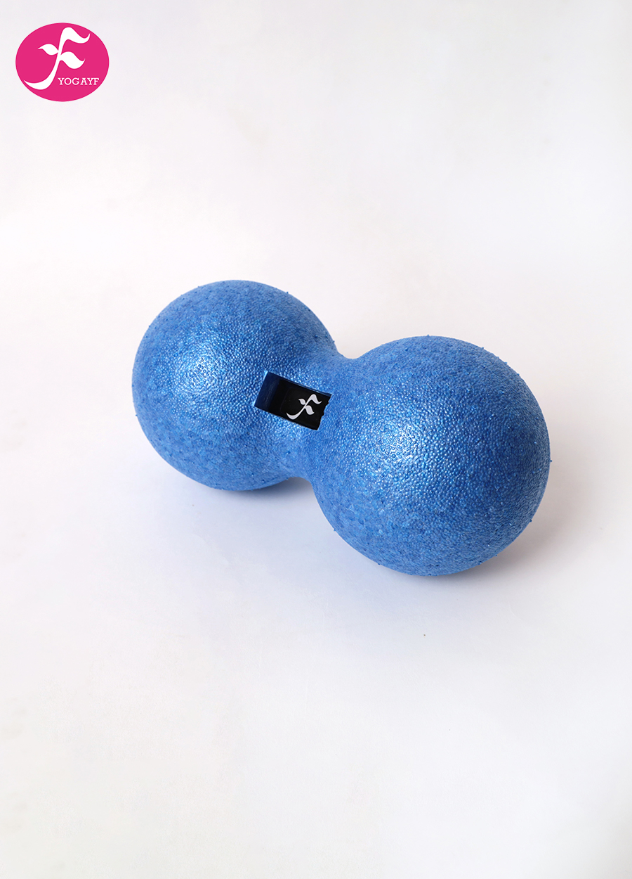 【直径12cm大号款】 花生球筋膜球肌肉放松瑜伽足底按摩球腰部健身颈膜球  蓝色