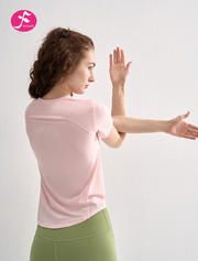 【SY147】瑜伽上衣女短袖瑜伽服T恤夏季凉感上衣 粉色促销专区