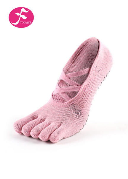 【FHW-FS】粉色 五指袜棉绑带防滑袜