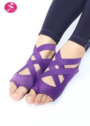 双线交叉设计防滑瑜伽鞋 魅紫
