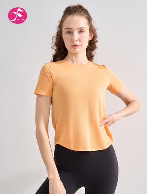 【SY149】瑜伽上衣女短袖瑜伽服T恤夏季凉感上衣 橙色促销专区