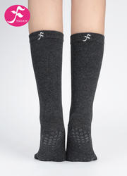 【WZ-HHS】深灰色| 瑜伽袜中筒五指分趾袜纯棉秋冬保暖纯色净色防滑  纯色款